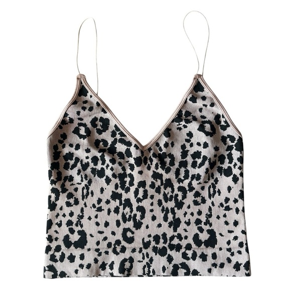 Free People Intimately Animal Print Spaghetti Straps Camisole Size M/L - Picture 3 of 4